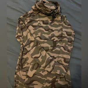 Camo cowl neck sweatshirt